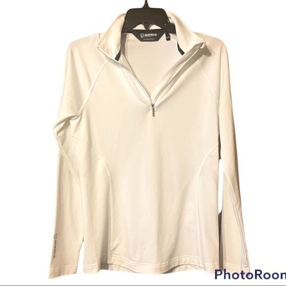 Sunice Women’s White Long Sleeve Partial Zip-Up Shirt / Jacket Size S P - Picture 7 of 7